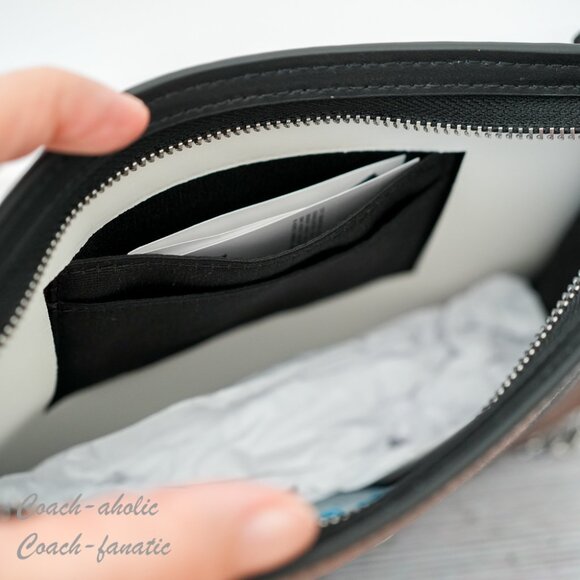 NWT Coach CY746 Slim Crossbody Bag In Signature Canvas With Bow Print - Picture 9 of 11